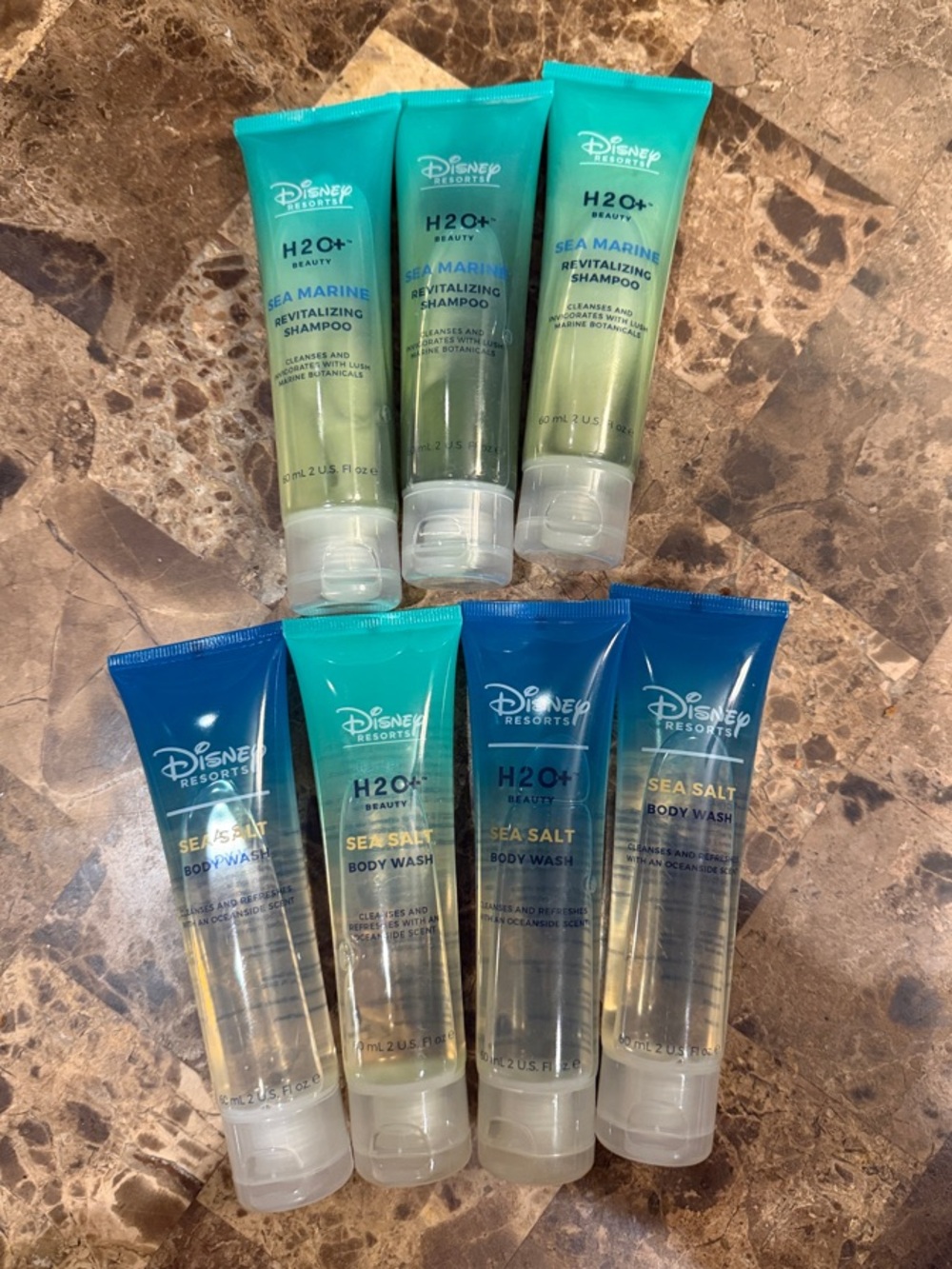 Disney H2O+ Sea Marine & Sea Salt Travel Toiletries X 7 (60ml each)